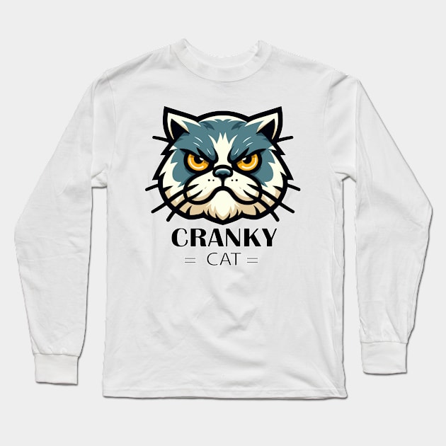 Cranky Cat Long Sleeve T-Shirt by Pigxel 